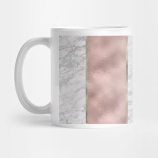 Carrara marble - rose gold stripe Mug